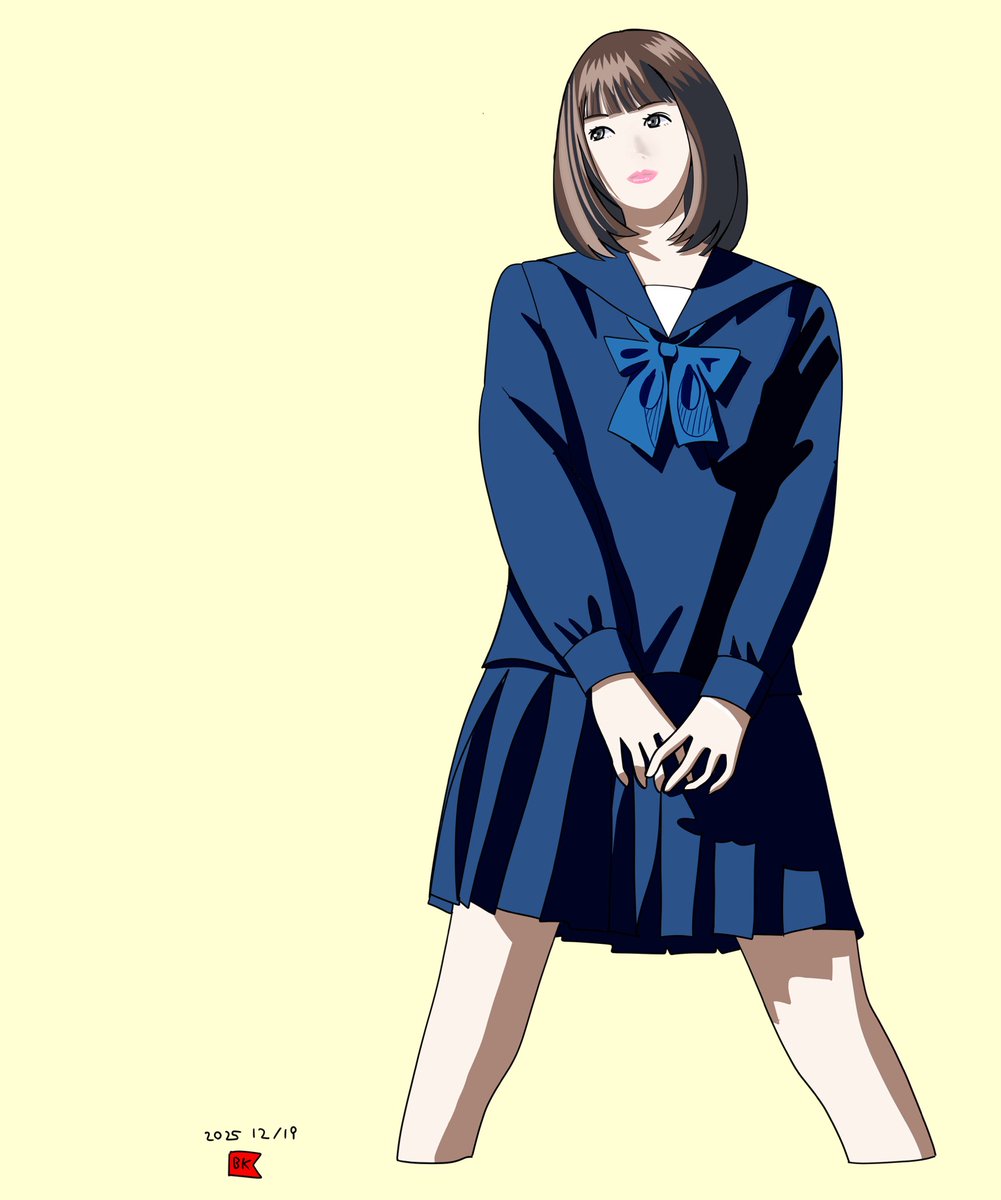 BKenmei's tweet photo. 制服ストライプ入れるの忘れました、今気がつきました。おやすみなさいませ。 https://t.co/9pNpvTqORB