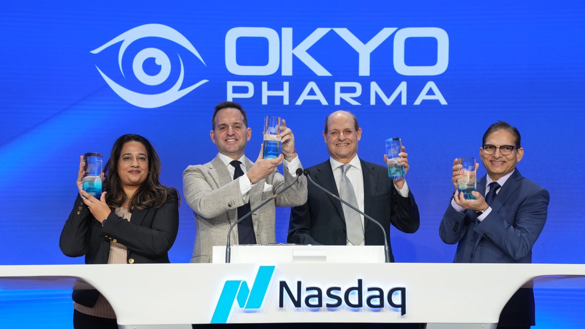 NasdaqExchange's tweet image. 👀 OKYO Pharma is dedicated to the discovery and development of innovative treatments for neuropathic corneal pain and dry eye disease.

🎉 Honored to welcome you, $OKYO! #NasdaqListed
