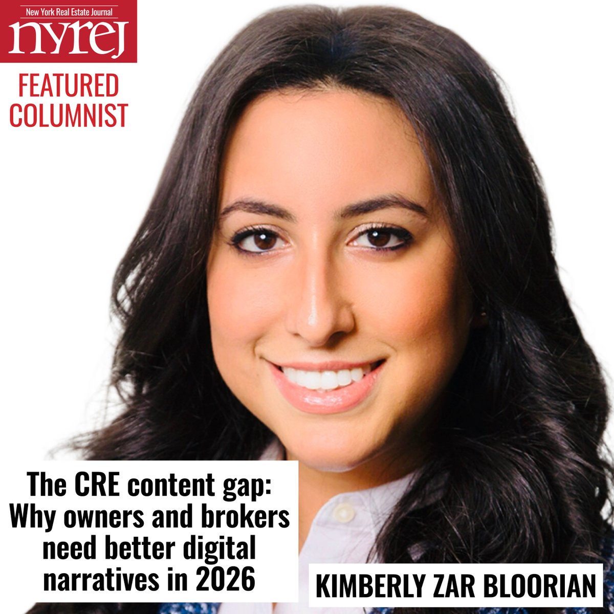 The CRE content gap: Why owners and brokers need better digital narratives in 2026 - by Kimberly Zar Bloorian of Kloud Marketing - Read More here: hubs.la/Q03YJ-Xm0 #NYREJ #commercialrealestate