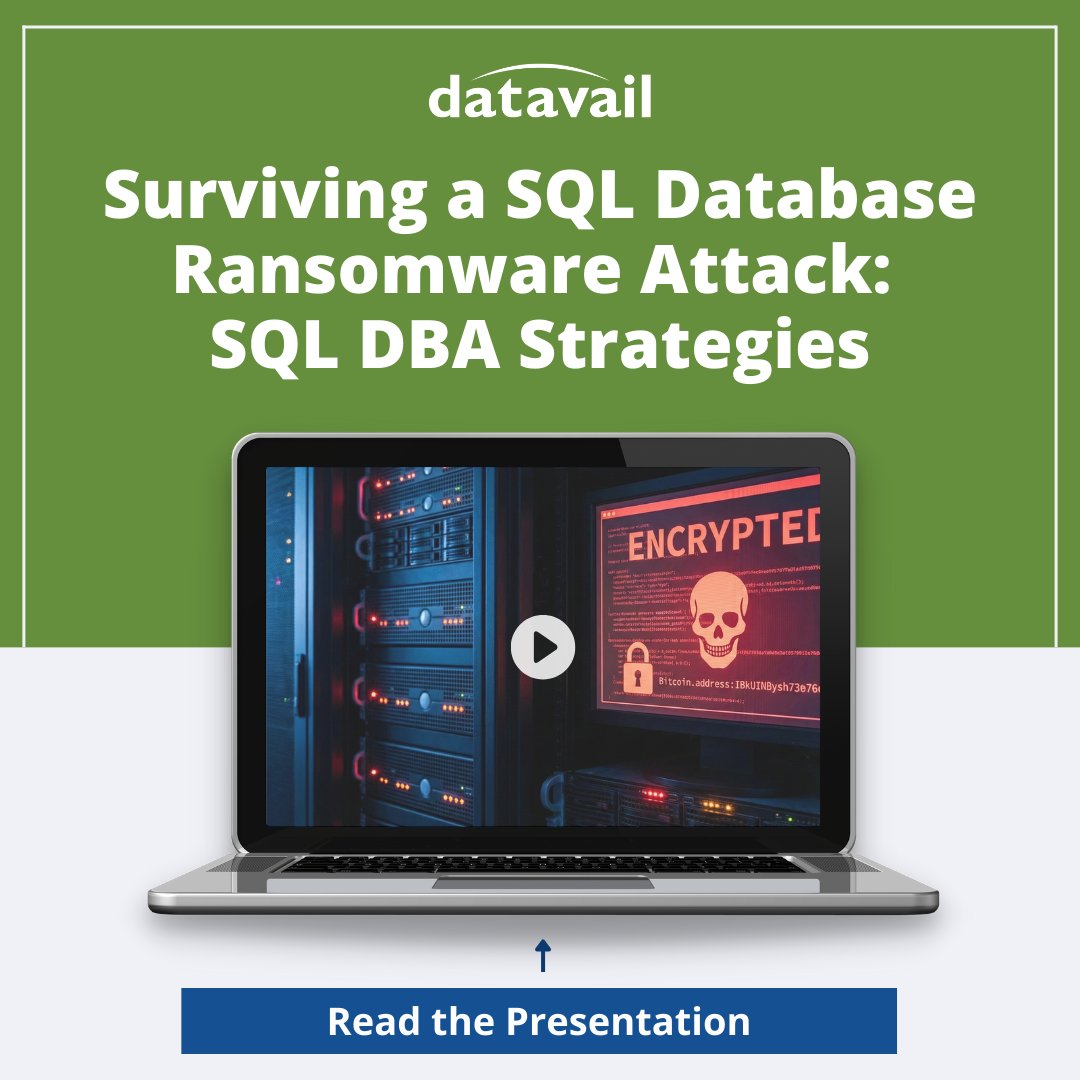 datavail's tweet image. Protect your #SQLServer from ransomware! Our guide outlines critical detection techniques &amp;amp; recovery protocols to ensure your data survives an attack. Equip your team with survival strategies: datavail.com/resources/surv…

#Ransomware #DatabaseSecurity #DBA