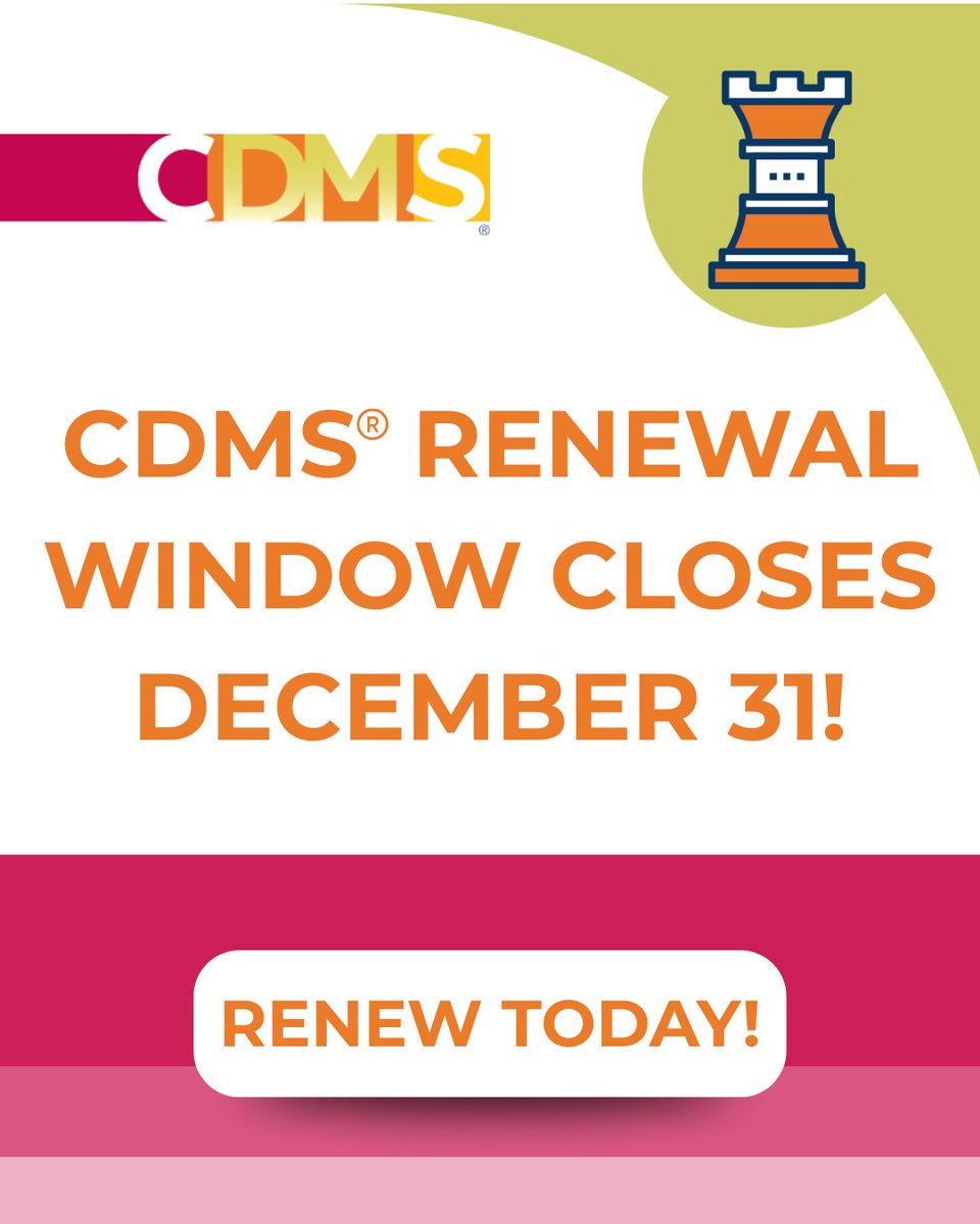your_commission's tweet image. Is your CDMS® expiring on December 31? There is still time to renew! #CDMS
cdms.org/stay-certified…