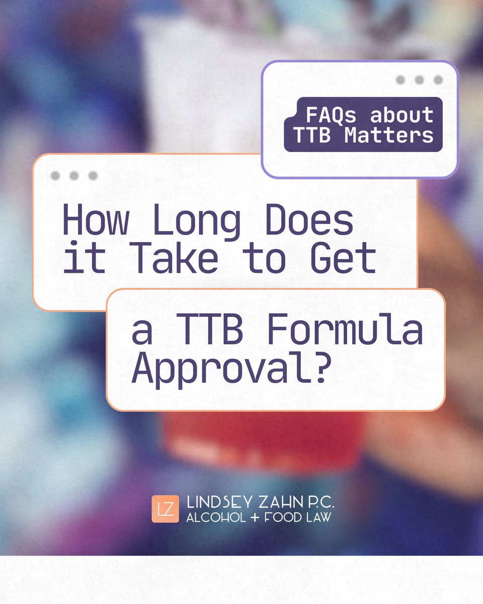 LindseyAZahn's tweet image. Here’s another 🇫 🇦 🇶 that our firm gets often.

“How long does it take to get a TTB Formula Approval?”

See the answer on the thread below! 🧵

#TTB #TTBFormula #DistilledSpirits #MaltBeverages #Wine