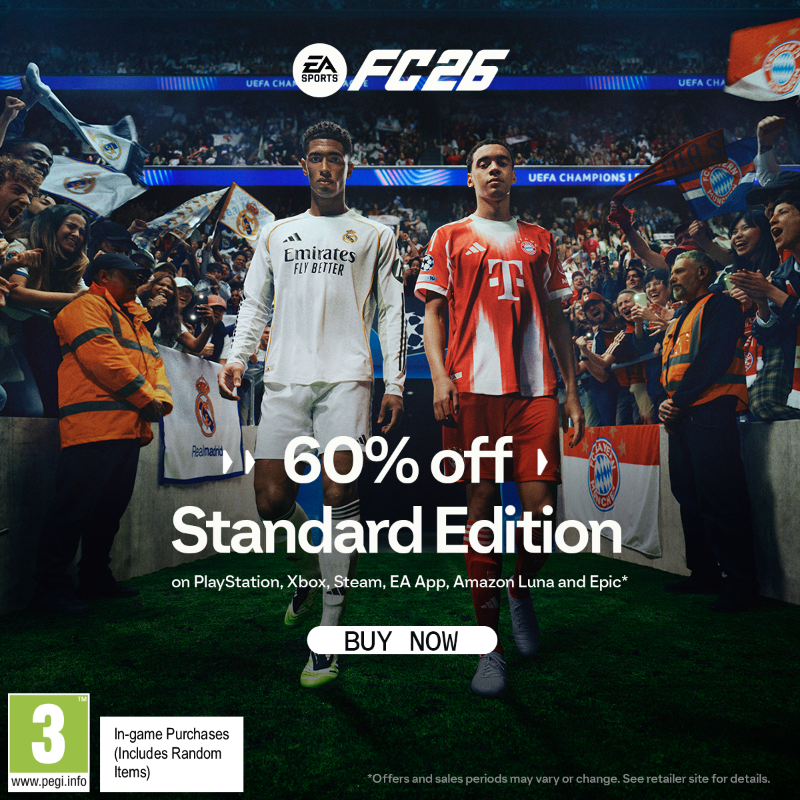 EASPORTSFC's tweet photo. The Club is Yours. Play your way with 60% off the EA SPORTS FC™ 26 Standard Edition