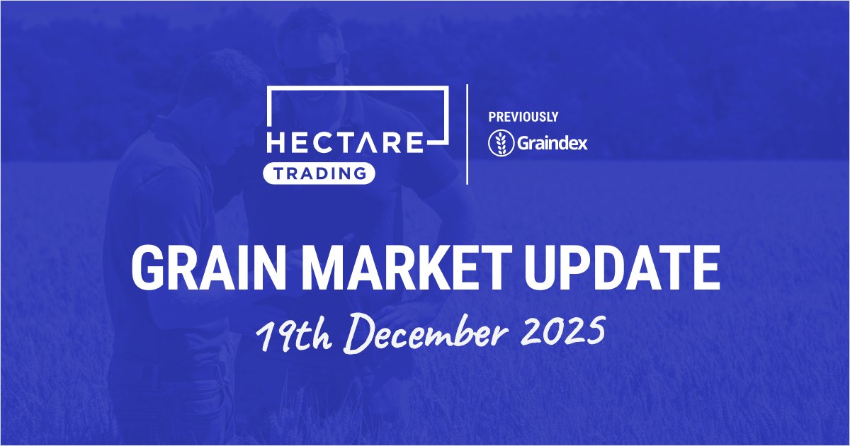 🌍🌾 Intense global competition weighs on UK and European grain markets

Farmers on Hectare Trading are seeing offers of £168/t for feed wheat and £414/t for OSR.

Read the full grain market update here: ow.ly/3OzS50XMrvj

Sign up to Hectare Trading: ow.ly/HOOQ50XMrvl