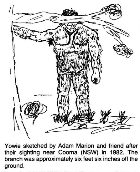 I love how this branch in this yowie sketch is used to hide its identity