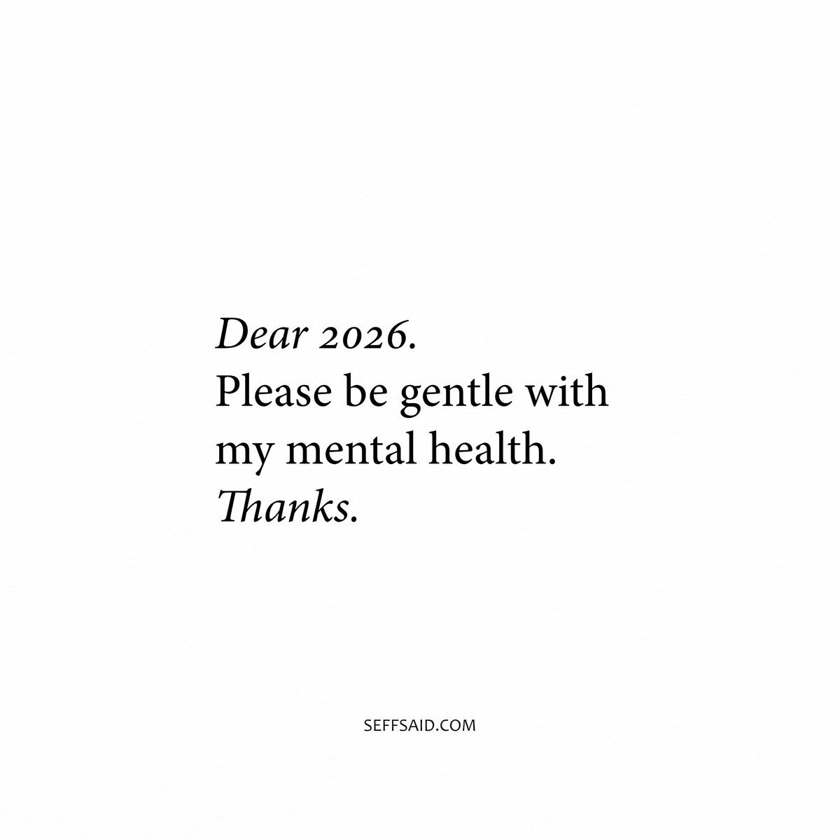 Dear 2026...