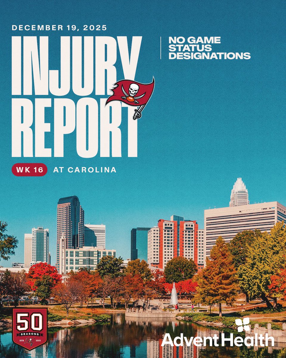 Buccaneers's tweet image. Our final injury report of the week is here ⬇️