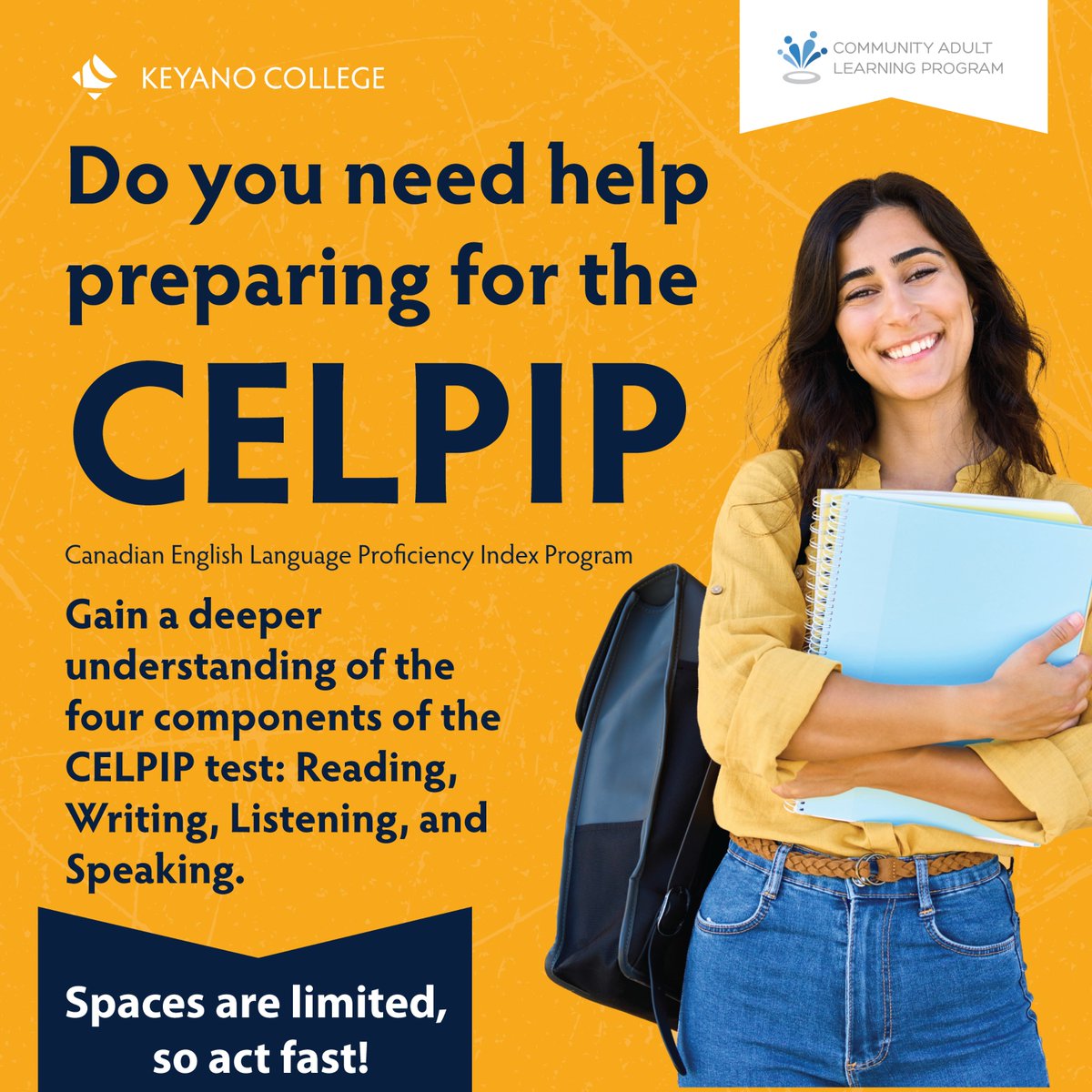 keyanocollege's tweet image. Improve your English proficiency through reading, writing, listening and speaking sessions.

Join our CELPIP study group on Fridays 10:00 AM–1:00 PM, from January 5 to June 26, 2026.

keyano.ca/calp