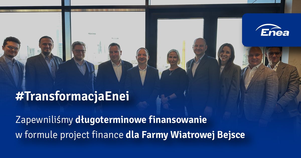 Grupa_Enea's tweet photo. #TransformacjaEnei przyspiesza dzięki inwestycjom #OZE 💪 Zarządzana przez #EneaNowaEnergia Farma Wiatrowa #Bejsce uzyskała finansowanie w formule #ProjectFinance, przy współpracy z bankiem @BNPParibas_PL. Nasza #StrategiaEnei jest realizowana właśnie między innymi dzięki tego typu transakcjom, poprzez zwiększanie możliwości finansowania kolejnych projektów w ramach transformacji energetycznej. To kolejny krok w rozwoju zielonej energii w portfolio Grupa Enea 🍃
Podziękowania kierujemy zarówno do zespołu banku, jak również do @KUKE_pl, która wsparła projekt poprzez zielone gwarancje na transformację oraz do kancelarii, która wspierała nas w procesie pozyskania finansowania 🤝 Ta transakcja pokazuje, że wspólnymi siłami przyspieszamy transformację energetyczną i budujemy bardziej zrównoważoną przyszłość 💪