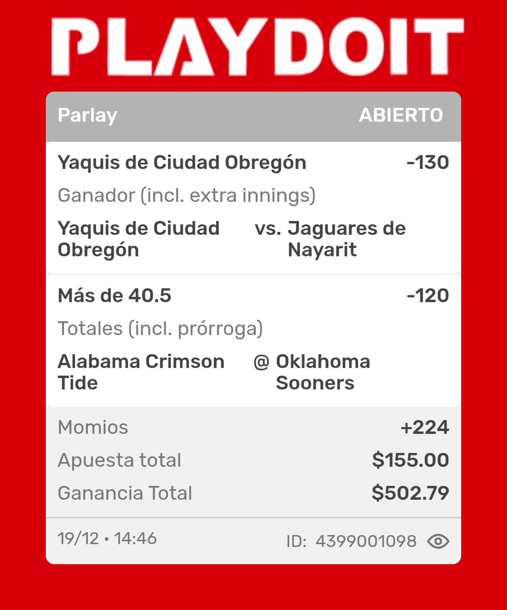 Jugada de hoy 🫡⚾🏈