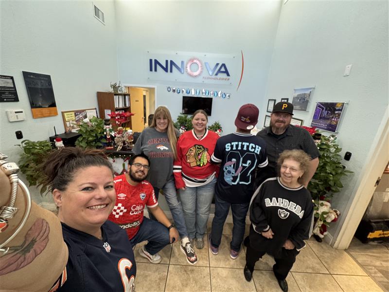 Innova "Spirit Week" wraps up with Jerseys and PJs to lead us into the weekend!

Cheers to Wonderful Holidays All!

#Fun #innovatransportation #innovatechnologies #construction #transportation #architecture #engineering
