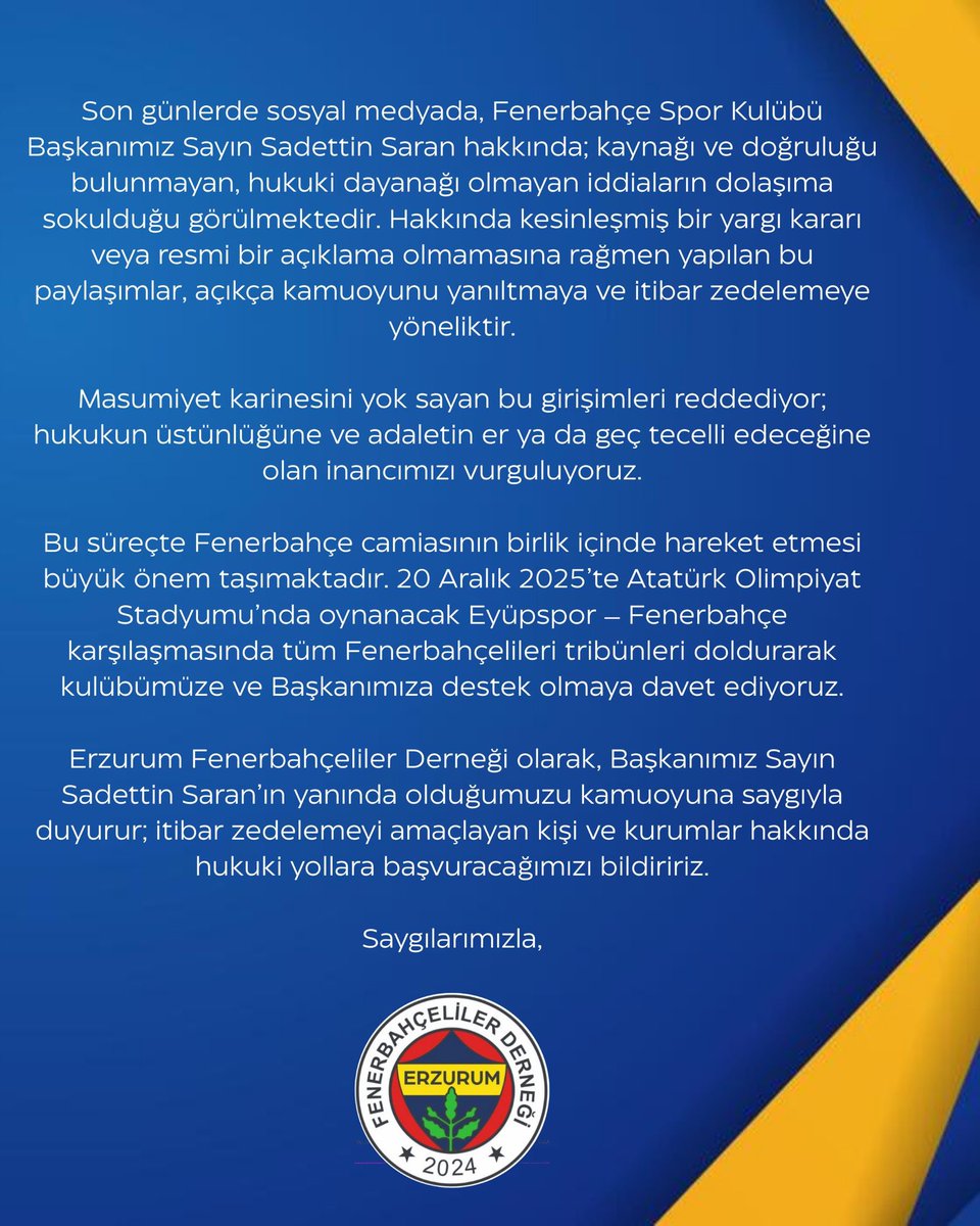 Kamuoyuna saygıyla duyurulur!