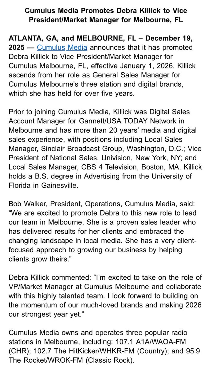 We are in Cocoa Beach, and look at the move down the road for ⁦<a href="/CumulusMedia/">Cumulus Media</a>⁩ ⁦<a href="/1071A1A/">107.1 A1A</a>⁩