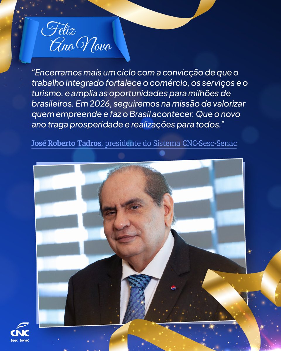 ✨🥂 Que o novo ano traga diálogo, crescimento e oportunidades.

Que este novo ciclo seja de crescimento, união e conquistas para o comércio. Seguiremos trabalhando para fortalecer empresas, gerar oportunidades e contribuir para um país cada vez mais próspero.

Feliz Ano Novo!