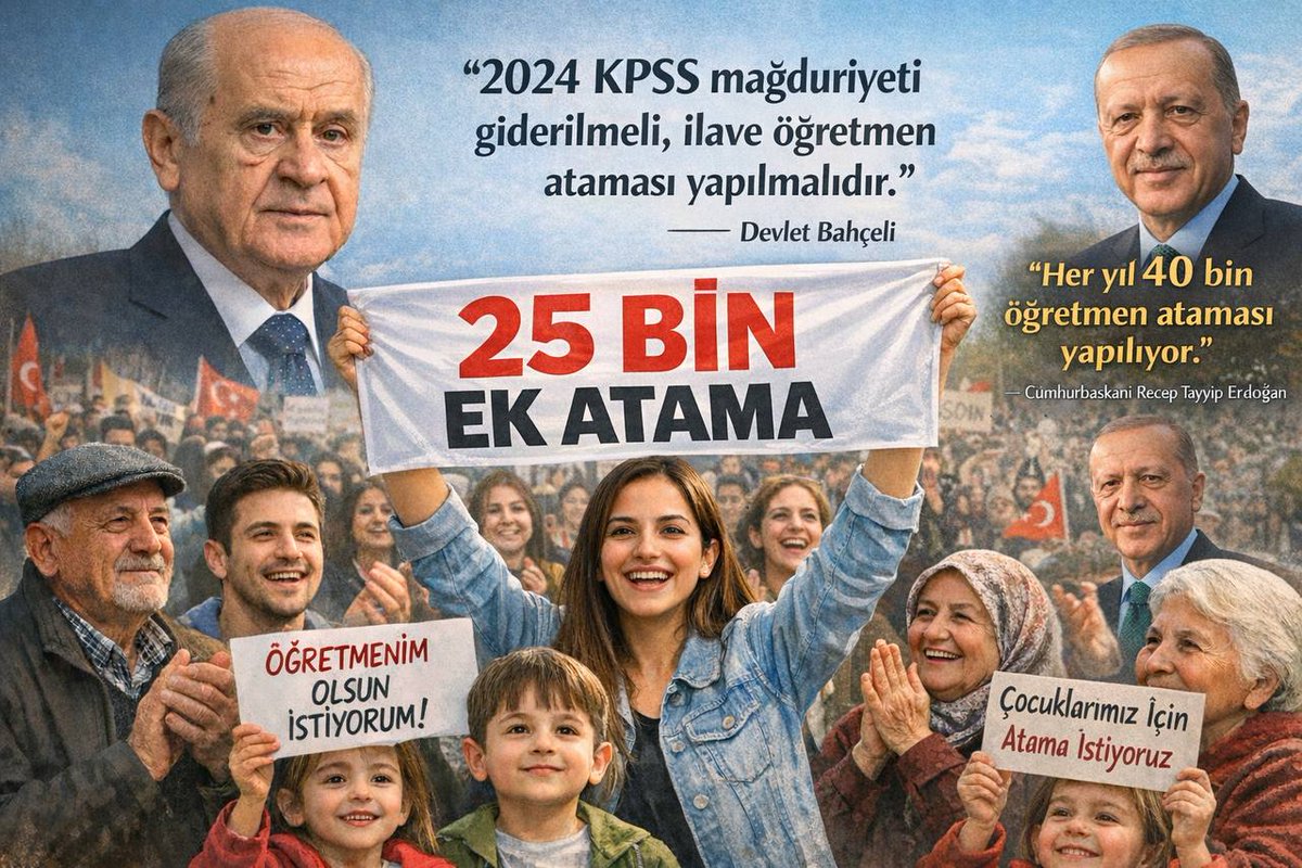 Yapılan bir çalışma varsa sonuca ulaşmalı artık 2024 KPSS puanıyla adil 25 bin ek atama yapılmalıdır <a href="/RTErdogan/">Recep Tayyip Erdoğan</a> <a href="/oktay_saral/">Oktay SARAL</a> <a href="/Akparti/">AK Parti</a> <a href="/tcbestepe/">T.C. Cumhurbaşkanlığı</a> <a href="/tcmeb/">Millî Eğitim Bakanlığı</a> <a href="/Yusuf__Tekin/">Yusuf Tekin</a> <a href="/MHP_Bilgi/">MHP</a> <a href="/dbdevletbahceli/">Devlet Bahçeli</a>
#Maliye2024KPSSEkYirmiBeşBin