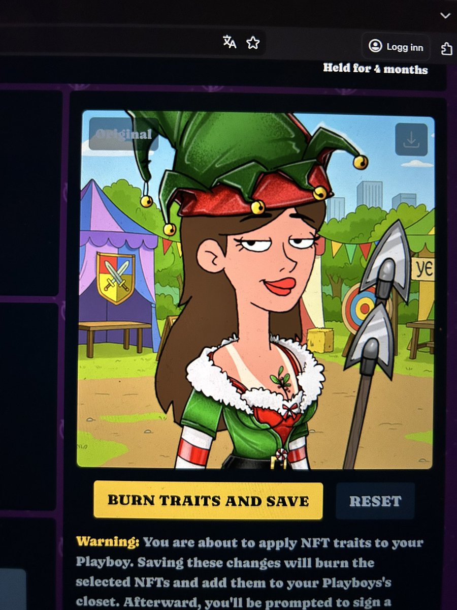 Mix and match traits, more Christmas gifts from <a href="/WEB3Playboys/">WEB3Playboys</a> 

This elf is armed and prepared at the fair! 😏⚔️

Burn the traits to make the collectibles more unique are rare!