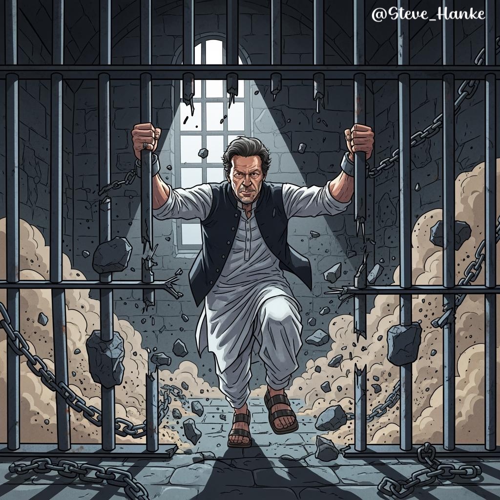 steve_hanke's tweet photo. #PAKWatch🇵🇰: The sons of former PM Imran Khan confirm that Khan is being held in a death cell.

PAK = NO RULE OF LAW = 3RD WORLD.

FREE IMRAN KHAN. https://t.co/negNLMaau0