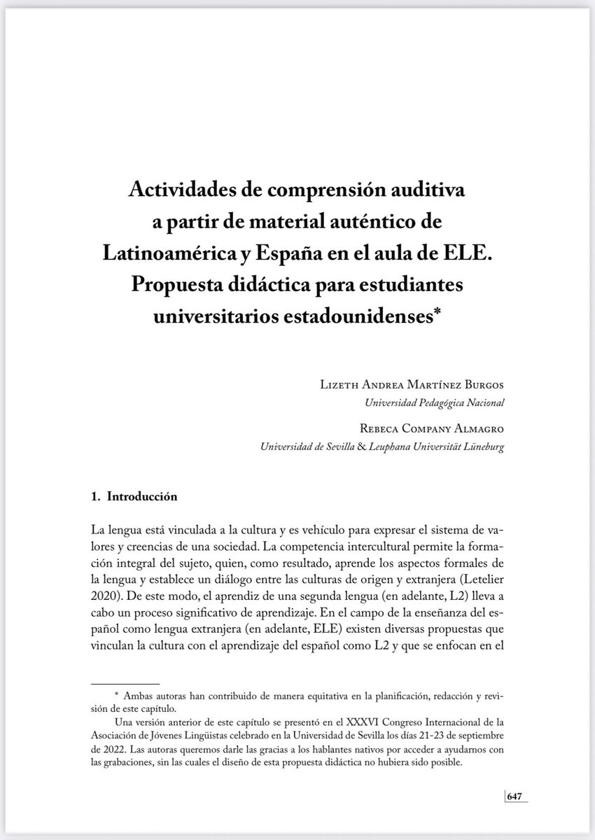 RebecaCompany's tweet photo. Qué bonito haber podido escribir este capítulo con mi compañera #FLTA Lizeth Martínez Burgos. ¡Espero que a la próxima se puedas unir nuestra compañera Luciana Ryndycz!

https://t.co/pyqGN6MetA

@FulbrightSpain 
@FulbrightColo
@FulbrightArg
@FulbrightAssoc 
@IIE_ES
@FFilologiaUS https://t.co/PiPFiwKd36