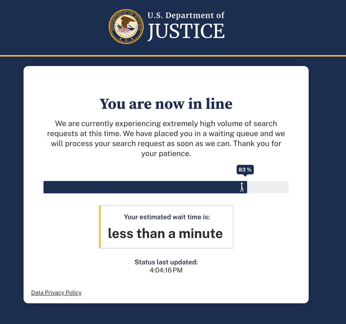 Okay this is crazy, theres a queue to see the files