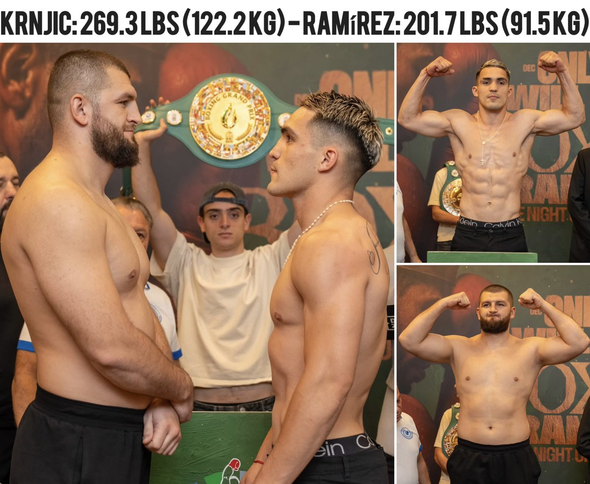 FerSabatiniBox's tweet photo. 30 KILOS MENOS 😱
Kevin Ramírez 🇦🇷, el peso crucero natural, enfrentará mañana en la final del #WBCBoxingGrandPriX a Ahmed Krnjic 🇧🇦. La desventaja física fue abismal para el argentino durante todo el torneo, ¡y ahora es aún mayor! Pero para él parece no haber imposibles. 💪🏽 https://t.co/dzmMYe1GTk