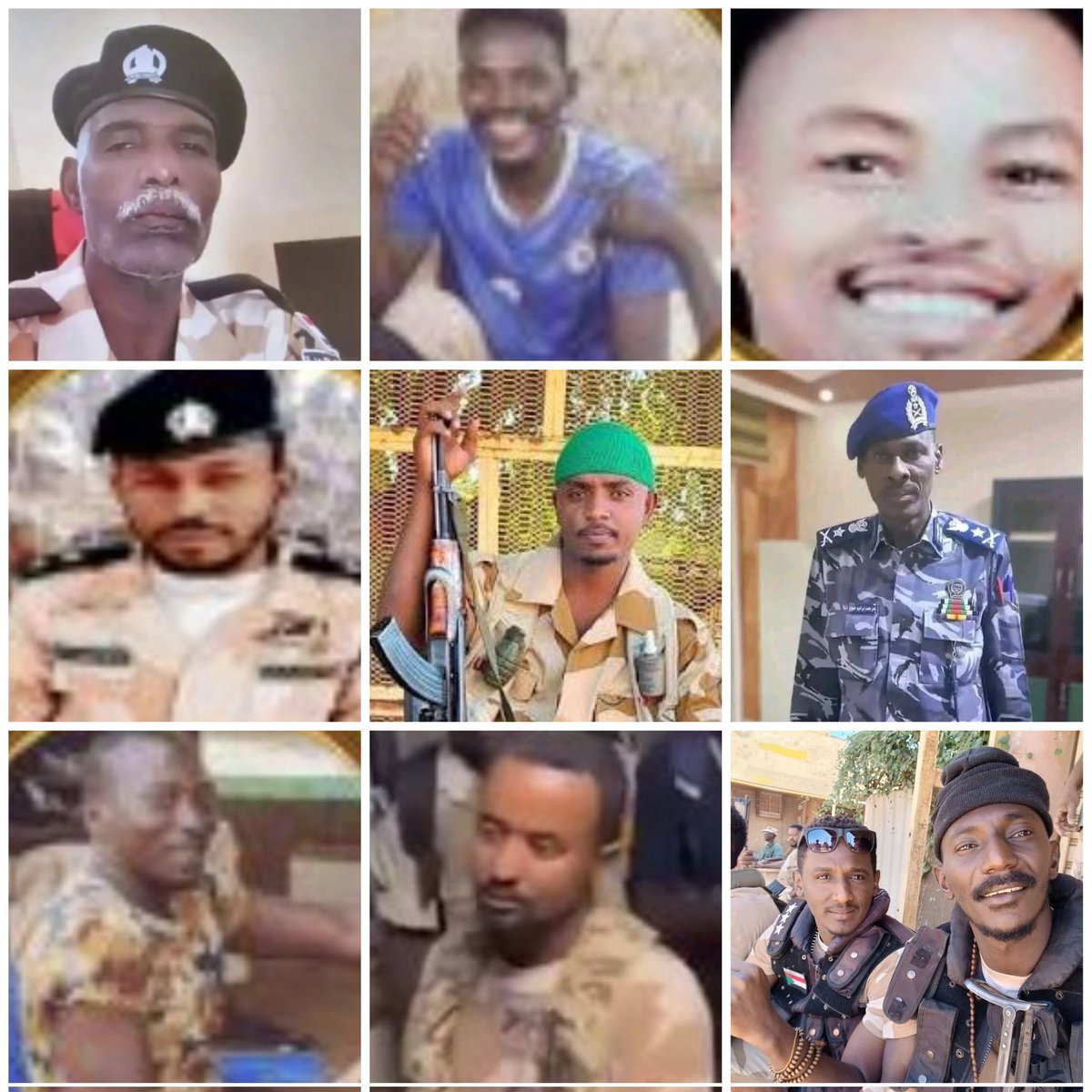 الشباب الطلعوا اليوم في مظاهرات... و شتموا  افراد الشرطة و قالوا ليهم يا معردين يا هاربين ... 

الفي صورة ديل بعض من شهداء الشرطة الأبطال الذين ضحوا بحياتهم من أجل تحرير الخرطوم ومن أجل ان يعود الأمن ولكي تستطيع انت العيش بأمان و تقدر تطلع وتعيش حياتك بصورة طبيعية...

رحمهم الله