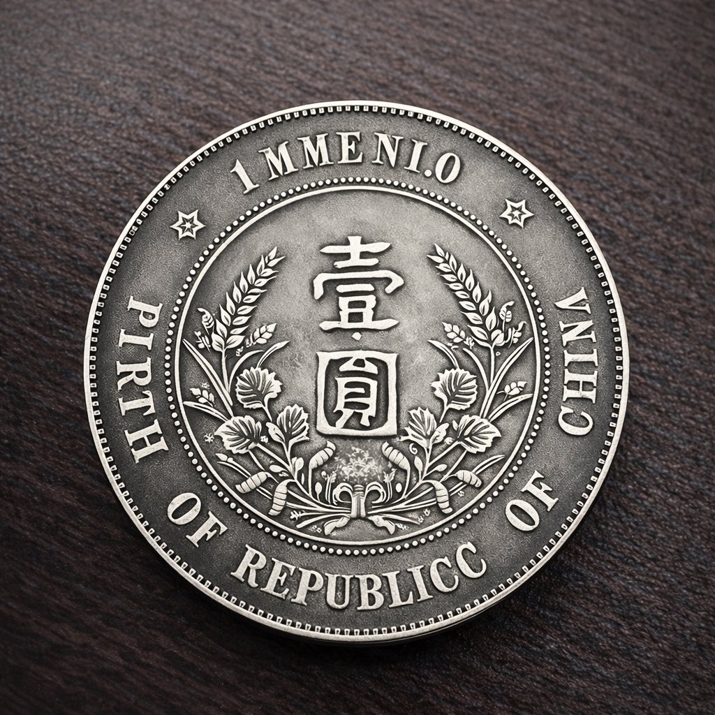 おはようございます☁️ 中華民国時代の古銭 「壹圓（1 Mace）」銀貨