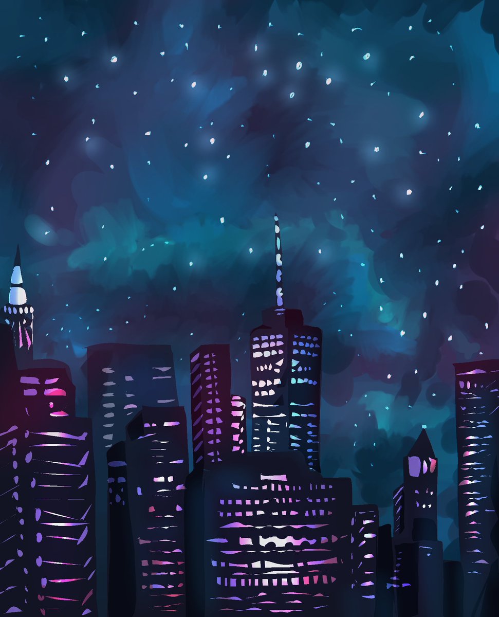 Bishyantir's tweet photo. Decided to go for a less nature-y landscape and drew a city instead. :D https://t.co/TW5ia0o8TR