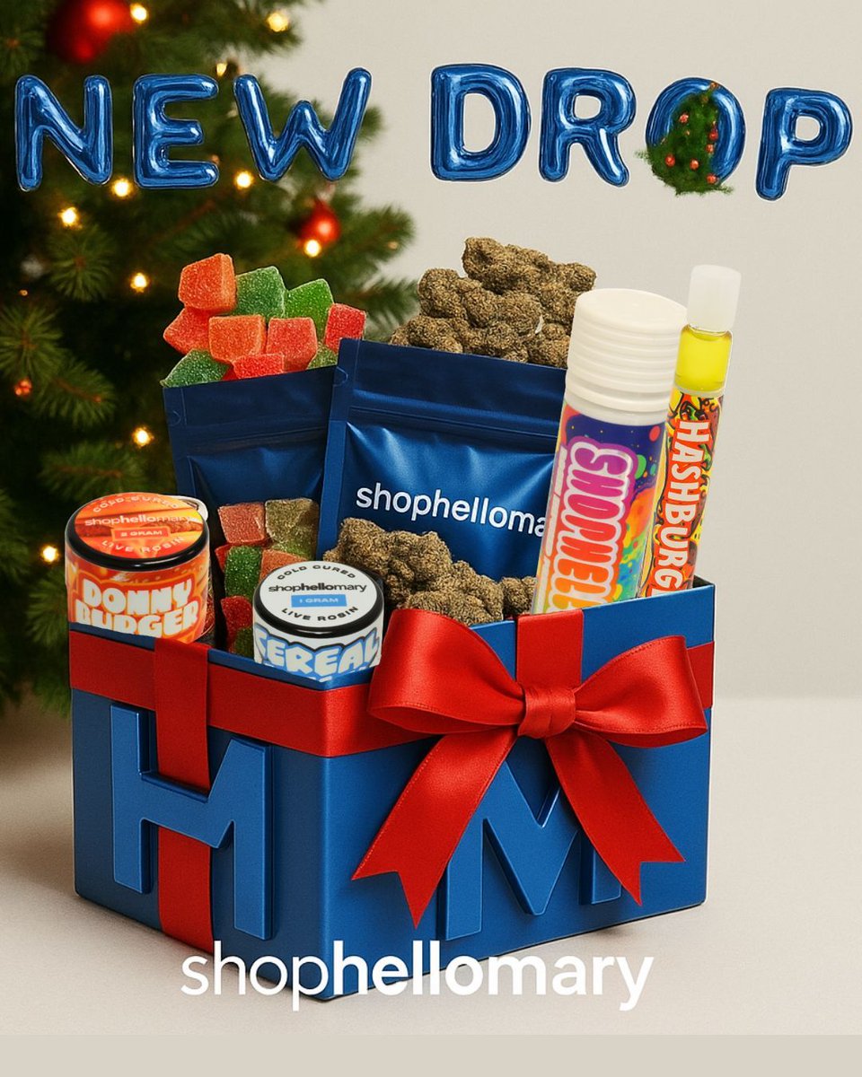 ShopHelloMary's tweet image. 🌀🎄 NEW DROP JUST IN TIME FOR THE HOLIDAY ROTATION 🎄🌀 

🍬 Sweet Tarts or Candy Airheadz?
🍯 Wedding Cake or Vanilla Frosty?
🌴 Maui Wowie smalls for the win?

Tell us your pick 👇 and see more of our loud, festive menu on shophellomary.com 🌬️🎁