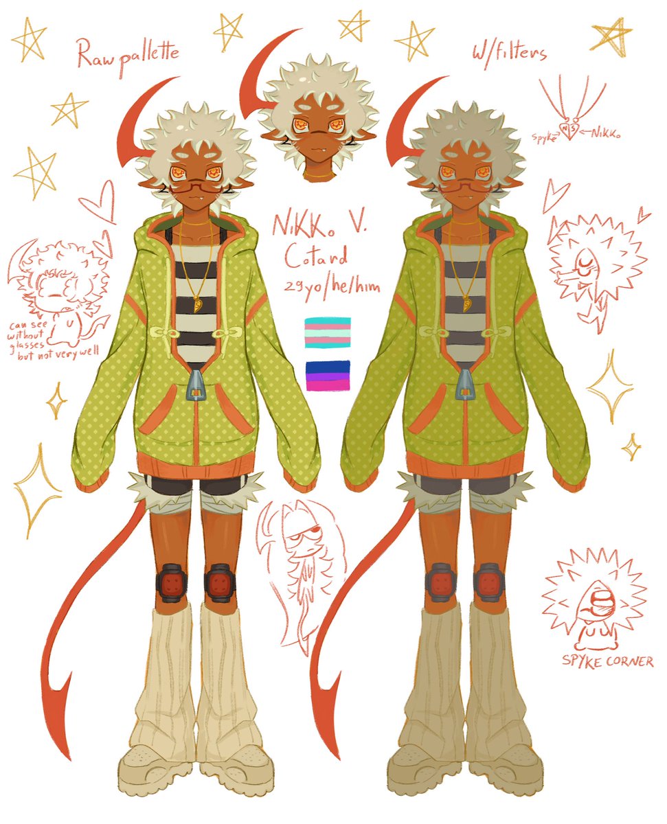 uuuuu nikko different outfitt yess he has slight myopia and cant see very Far bu t he usually forgets his glasses 🤓