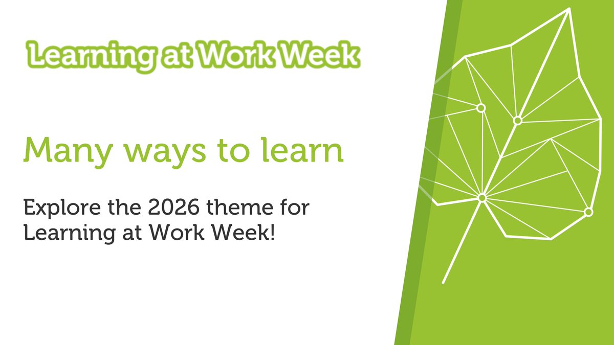 CForLearning's tweet image. Learning at Work Week 2026 will take place from 18-24 May 💡

The theme, 'Many ways to learn', explores the ways we can learn and build skills as we go, creating inclusive opportunities for lifelong learning. 

Read more: bit.ly/3KxhuUY
#LearningAtWorkWeek
