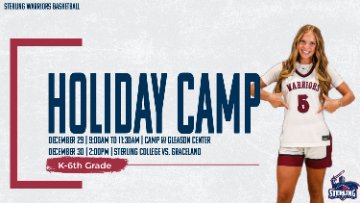 🎄HOLIDAY CAMP🏀

Looking for some FREE Christmas fun? Needing to get your future Warriors out of the house? Sign them up for our Holiday Camp! 

📆Dec 29
⏰9-11:30AM
📍Gleason Center
😀Boys &amp; Girls ages K-6th Grade
👉Register: tinyurl.com/2s3yd3zs

#SwordsUp <a href="/SCWarriorWBB/">Sterling College Women’s Basketball</a>