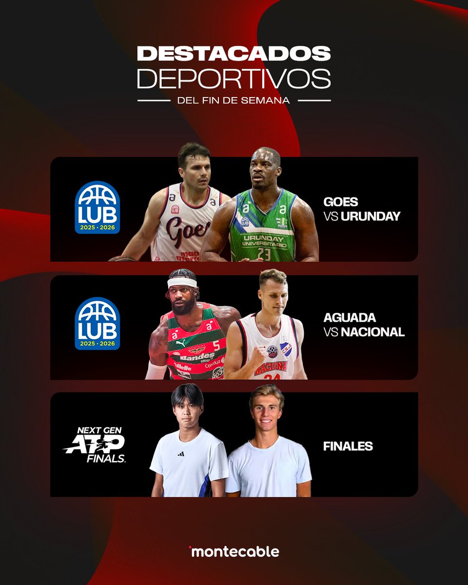 montecableuy's tweet image. Si sos fanático del basket estos destacados son para vos 🏀🔥

Viernes y Sábado de LUB
Domingo de ATP
😎 Mirá todo el deporte en 𝙈𝙤𝙣𝙩𝙚𝙘𝙖𝙗𝙡𝙚 𝙮 𝙈𝘾𝙂𝙤𝙇𝙞𝙫𝙚