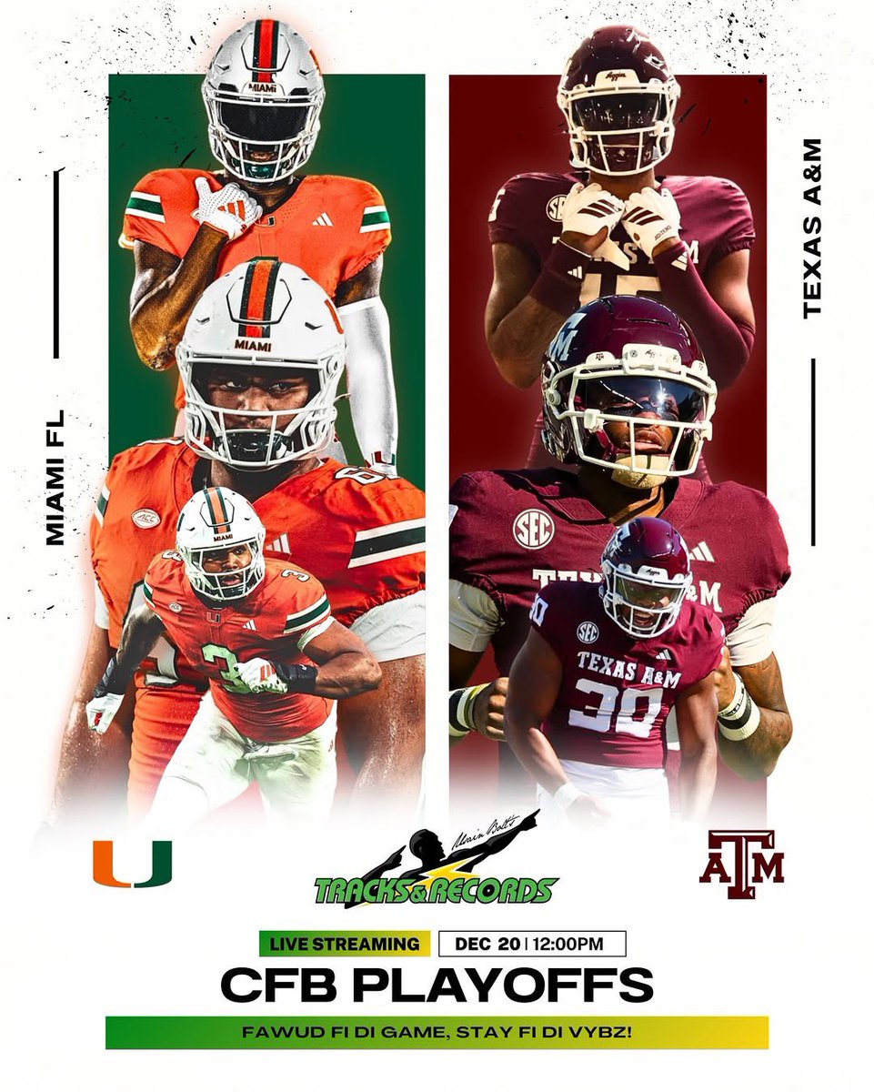 davidmullings's tweet image. Excited to host this @um_alumni official game watch party in #Jamaica 🙌🏽

Come to @ubtandr Watch the CFB Playoffs 

LIVE Stream at @ubtandr this Saturday at 12:00midday 🏈

Bucket deals + food specials a gwaan! 😋 Fawud fi di match, stay fi di vybz!  #TracksAndRecords #Jamaica