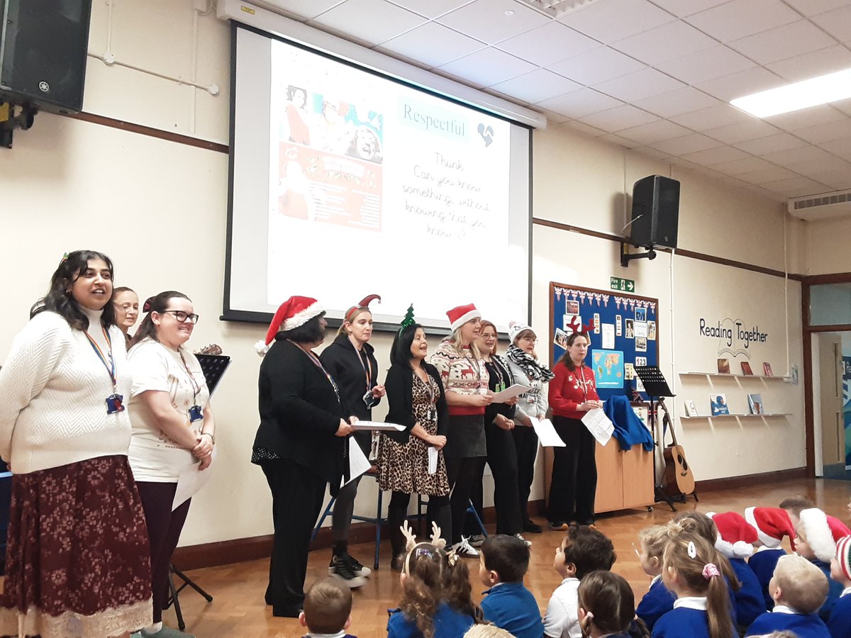 WaycroftAcademy's tweet photo. Our final assembly of term was fun! We listened to our staff choir and sang some silly songs!  We wish all children, families and everyone in our communities a really happy Christmas! https://t.co/WAdmHFB0Sn