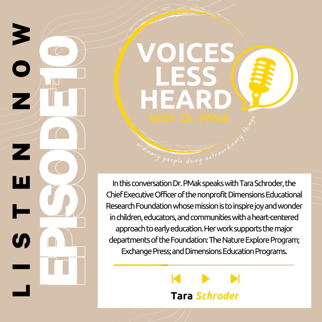 💥S3 Episode 10 is LIVE!!!

Today in my last podcast conversation of the year I speak with <a href="/TaraSchroder/">Tara Schroder</a>, CEO of Lincoln, Nebraska based Dimensions Educational Research Foundation. Tara is an inspiring leader working within the early years sector supporting nature based learning,