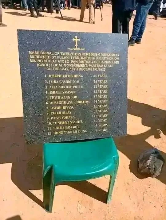 IconHelp1's tweet image. Burial today of 12 people massacred (ranging from 10-50 years old) on December 16, 2025 in the Fan district of Barkin Ladi LGA of Plateau State #SilentSlaughter