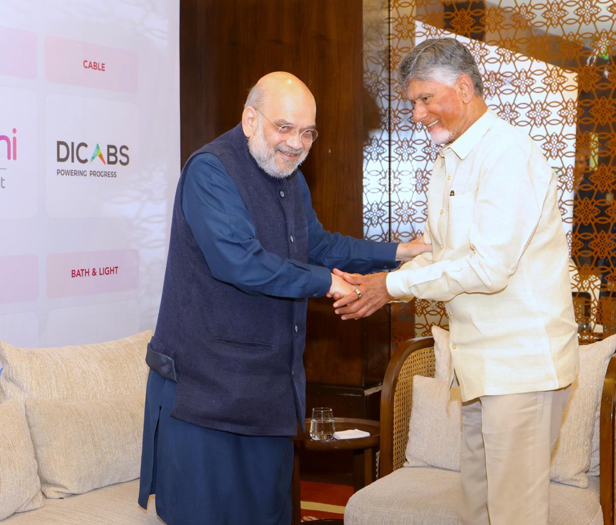 ncbn's tweet photo. Had the privilege of meeting the Hon’ble Union Home Minister, Shri Amit Shah Ji, in New Delhi today. We discussed key matters pertaining to Andhra Pradesh's progress. @AmitShah https://t.co/7g5sxZUf0L