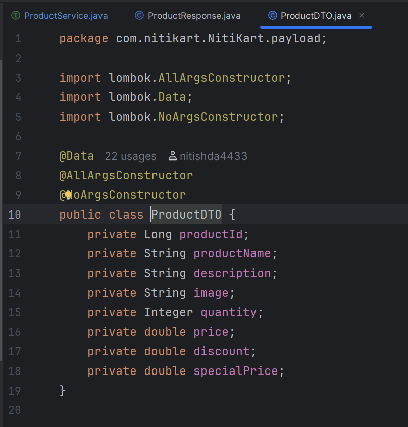 nitish_da's tweet photo. Day X – NitiKart Backend 🚀

✔ Implemented ProductDTO
✔ Created ProductResponse
✔ Built ProductController
➡ Next: Product Service layer &amp; business logic
#BuildInPublic #SpringBoot #Java #BackendDev #NitiKart https://t.co/Mbw3GGgygi