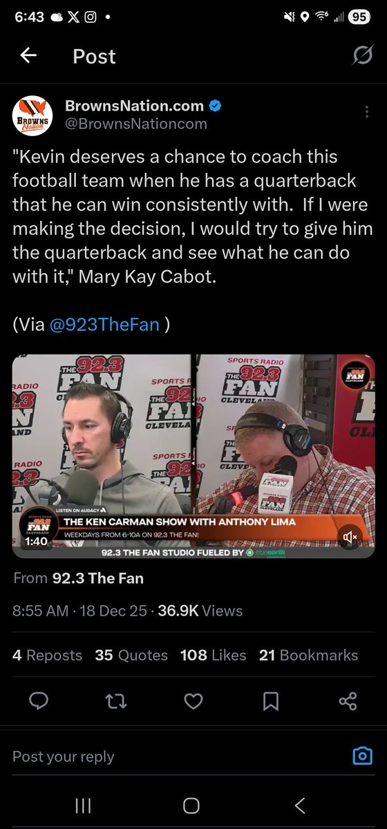 AdamWorldOrder's tweet image. Nothing like the @Browns trying to control the narrative through its shitty fucking media... @TonyGrossi @MaryKayCabot @923TheFan @ESPNCleveland..