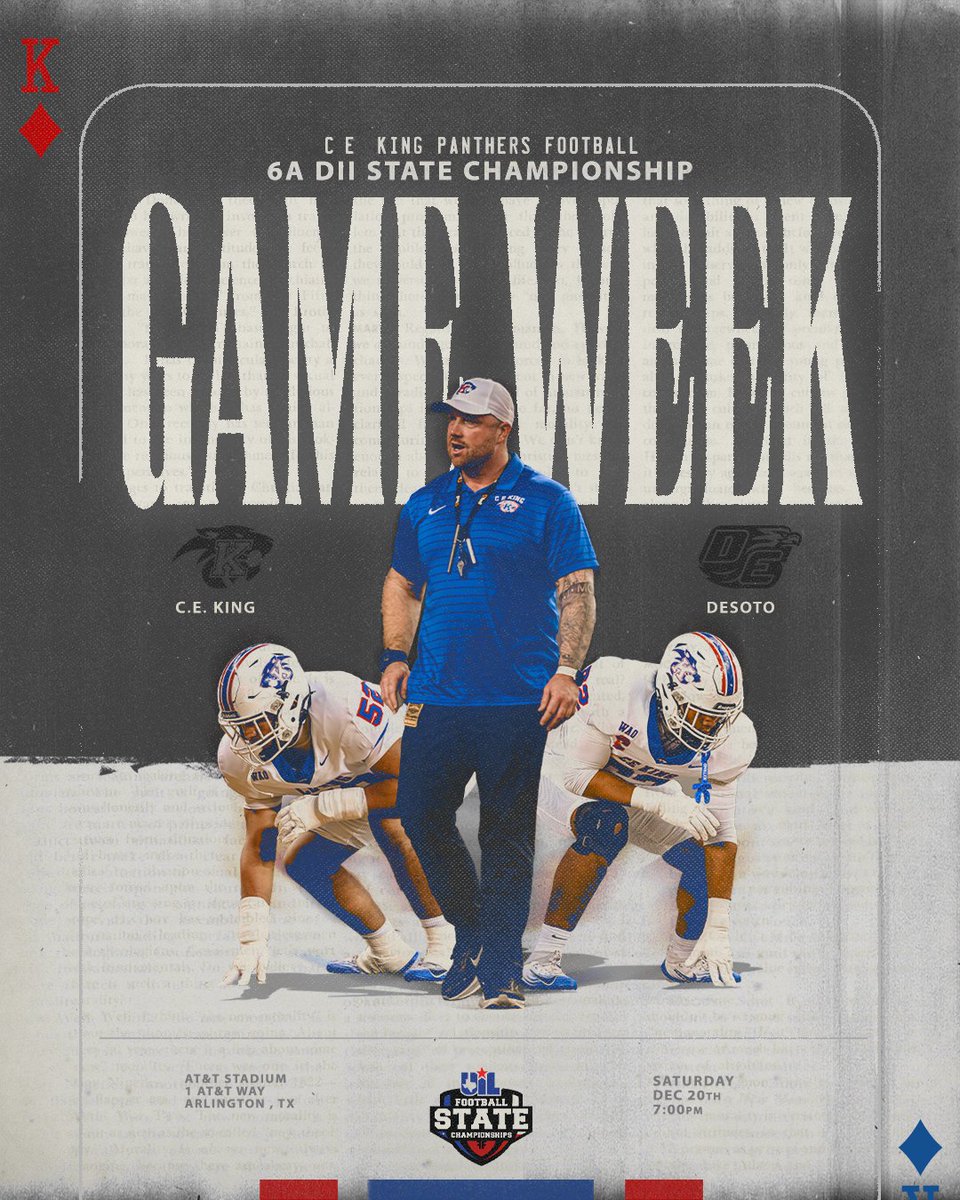 CarolforTexas's tweet photo. #SD6's @NSSH_Mustangs and @KingHSPanthers are BOTH competing for state titles Saturday.

The Panthers are making history with their 1st championship game &amp; the Mustangs are headed to their 4th appearance in 5 years.

2 programs. 2 title games. 1 city behind them. #TXHSFB https://t.co/VwuTQic3zW