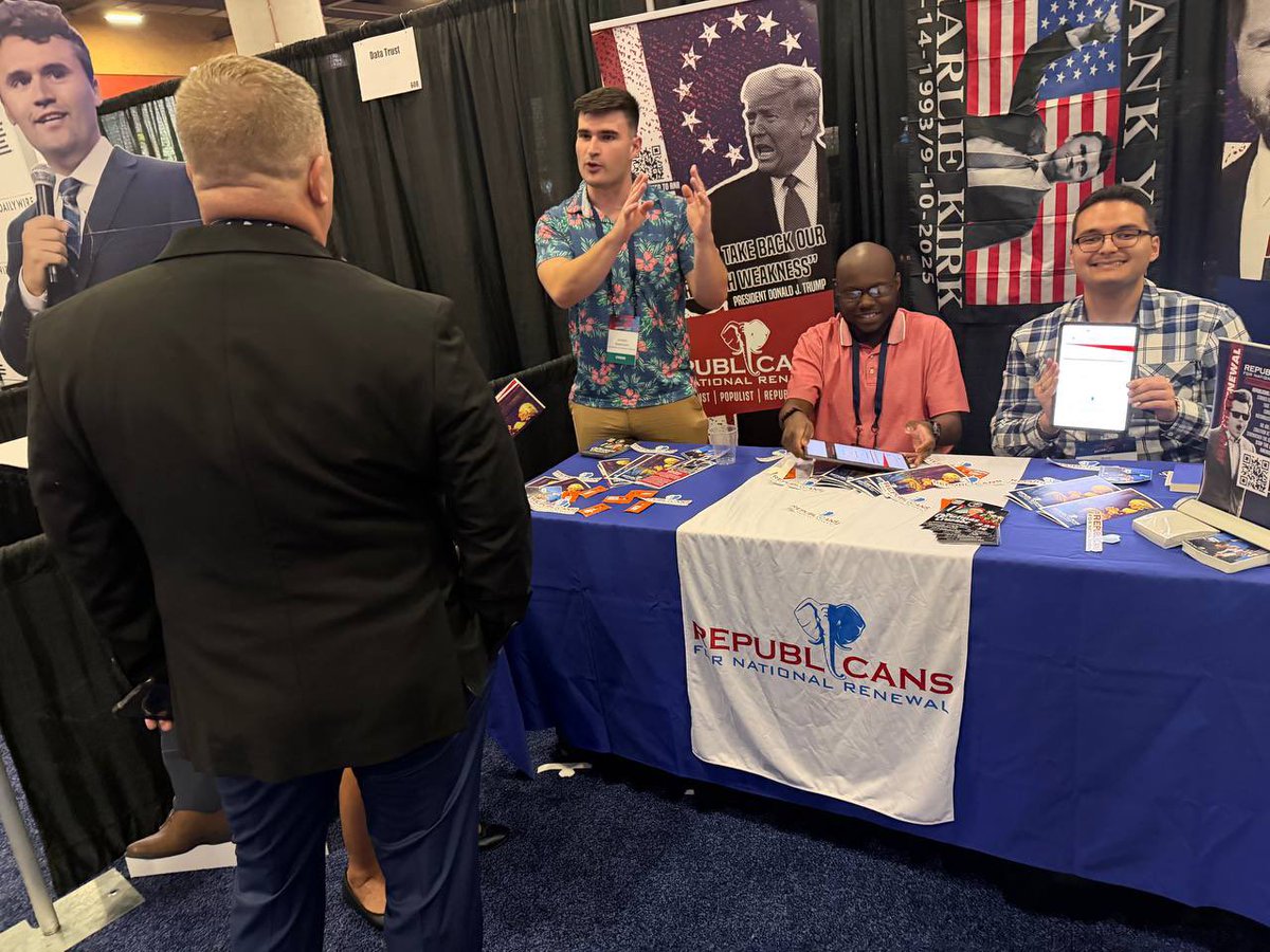 RNRenewal's tweet photo. Stop by our booth at the @tpaction #amfest2025 - featuring the @3rdTermProject.

We will discuss how grassroots patriots can help restore our nation and bolster the Trump agenda. https://t.co/eAwhqdXZkV
