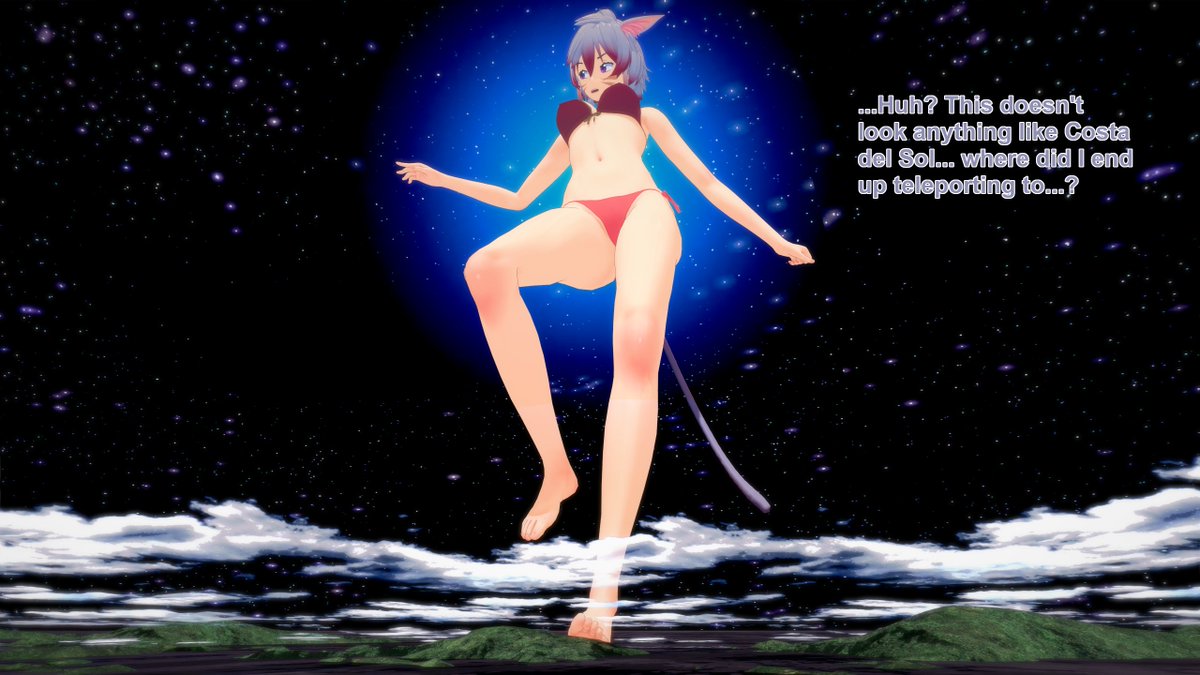 Quick comm for <a href="/IffyRealms/">Iffy Realms</a> featuring their OC Yae ending up much, much bigger after a teleport, unaware of what happened~

#SizeTwitter #Giantess #巨大娘 #XIVSize