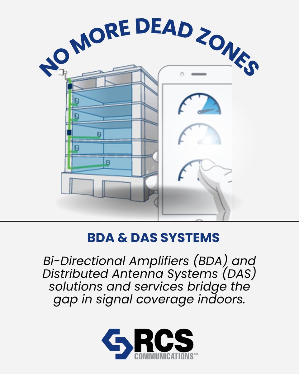 rcsinfo's tweet image. Dropped calls or dead zones indoors? RCS Communications delivers powerful BDA &amp;amp; DAS solutions for seamless in-building wireless coverage—keeping you connected for safety and business!

#InBuildingCoverage #WirelessSolutions #ConnectivityMatters #PublicSafety #RCSCommunications