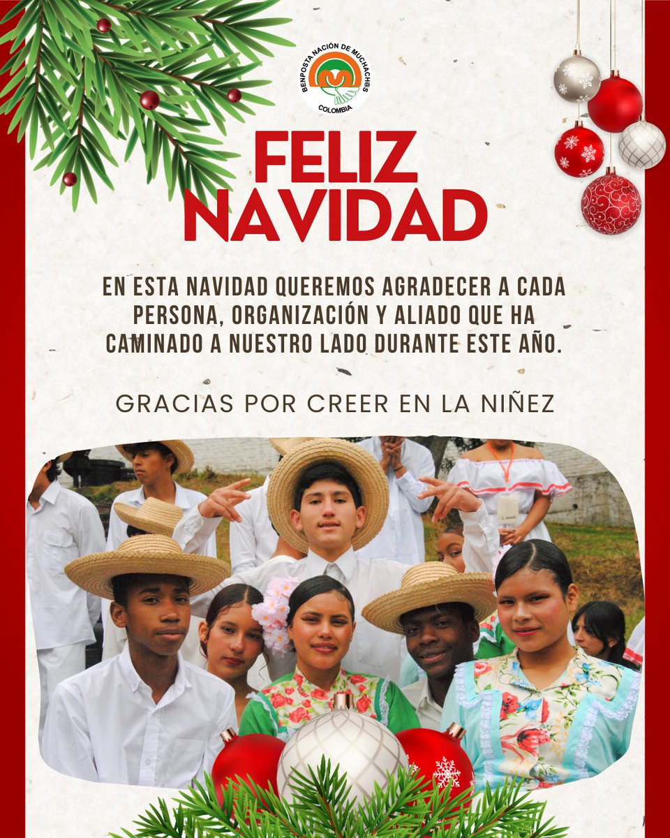 En esta Navidad celebramos la esperanza y la alegría que nace cuando caminamos juntos.
Desde Benposta agradecemos a cada persona, organización y aliado que ha creído en nuestra misión y ha acompañado la protección y el desarrollo de la niñez.
¡Feliz Navidad! 🎁💚🧡