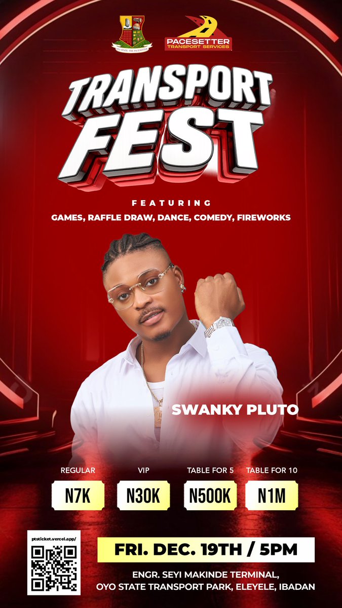 OyoPts's tweet photo. Transport Fest 1.0
Hypemen line up for today
Ticket🎫:
https://t.co/FeBkcl78rA
📅 Friday, 19th Dec 2025
⏰ 5PM till Dawn
📍 Engr. Seyi Makinde Terminal, Eleyele, Ibadan #pacesettertransportservices #transportfest1_0
#vibingdecember https://t.co/drPggNjhmT