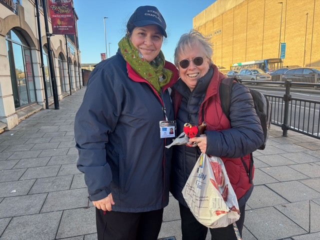 lightprojectpb's tweet image. Our Street Chaplains were out in the city centre again this morning to give out Christmas Hearts - even Santa and Paddington Bear received a heart!

There were many smiles on recipient's faces with one woman saying "That's really brightened up my day, thank you!" 😃💛