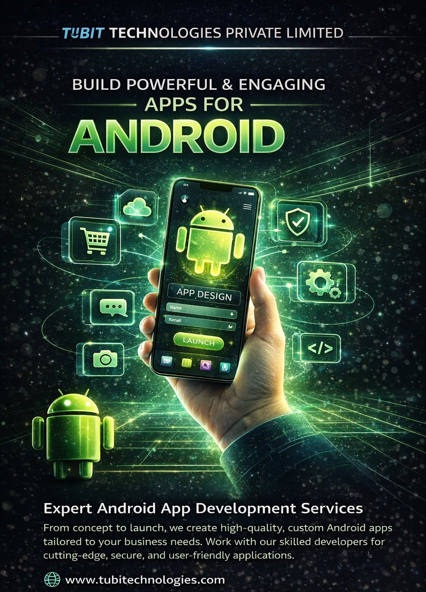 Tubit_India's tweet image. 🌐 tubitechnologies.com
📧 support@tubitechnologies.com

#AndroidAppDevelopment #MobileAppDevelopment #CustomApps #AndroidDevelopers #TechSolutions #DigitalInnovation #TubitTechnologies