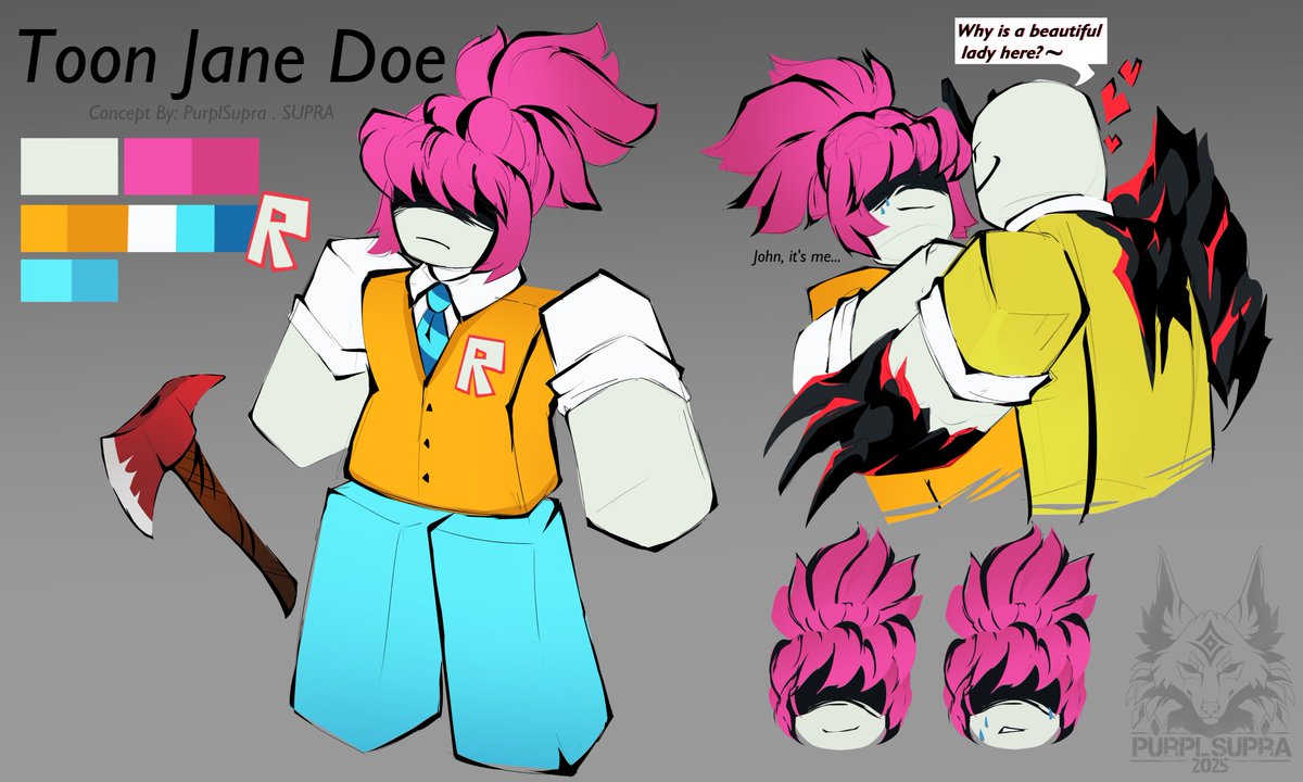 _Purp1's tweet photo. Please release more Toon skins, these are my favorites!
I was unsure about whether the censorship of Jane's face would be implemented (if that is).

 #forsaken #forsakenfanart #roblox  #janedoe #johnjane https://t.co/S4KuirgTvv