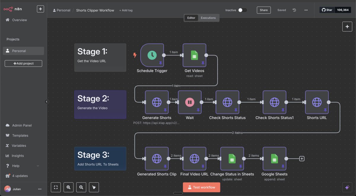 JulianGoldieSEO's tweet image. 🚨 STEAL this AI Agent that just FIRED my entire marketing team.

This Agent:

→ Auto-generates &amp;amp; posts viral AI videos using VEO 3 + Blotato
→ Runs 24/7 through n8n automation
→ Scales short-form content creation without editing tools

Perfect for creators, agencies &amp;amp;…
