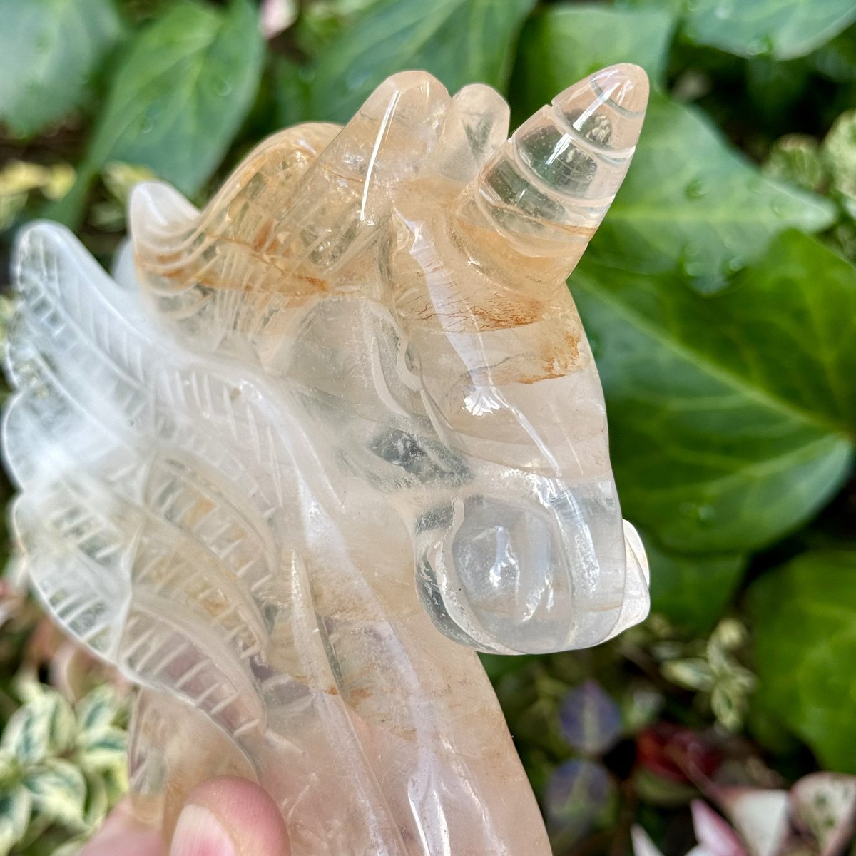 1円スタート天然石 リモナイトインクォーツ /ペガサスユニコーン 置物